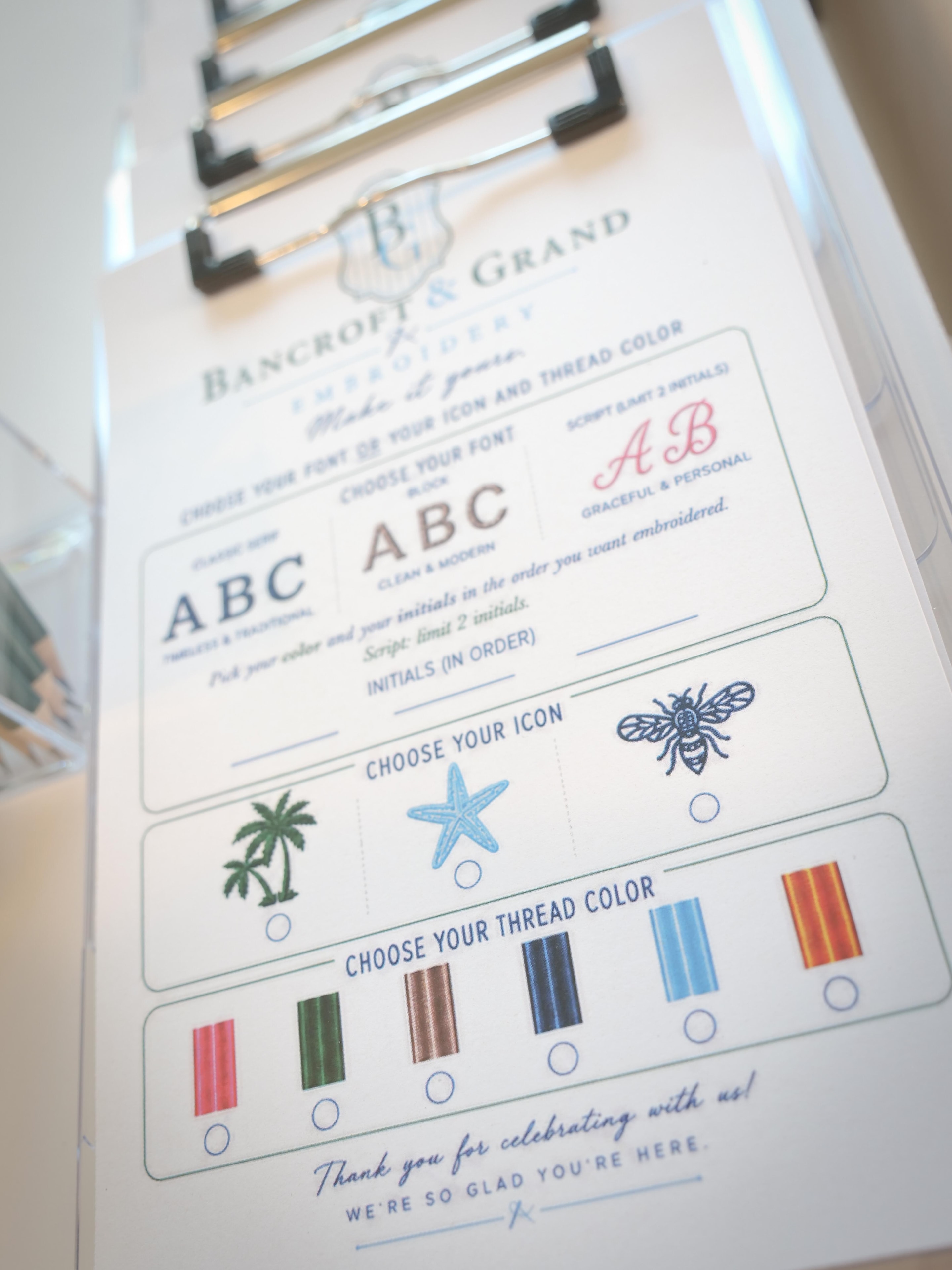 Embroidery machine in action — Bancroft & Grand